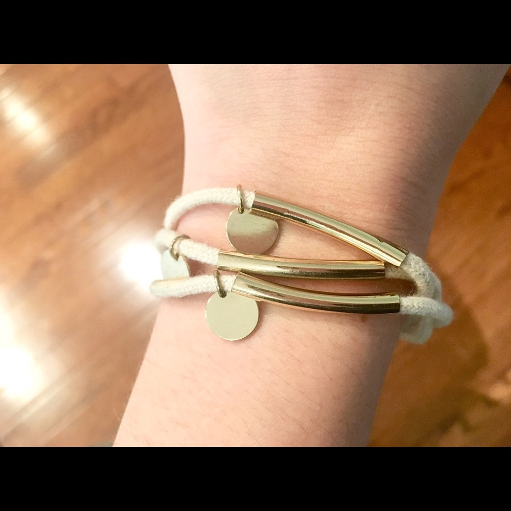 Gold and Fabric Bracelet